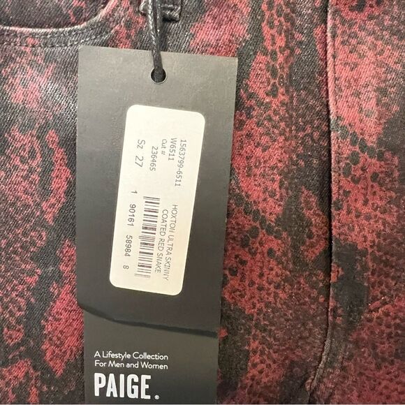 NWT Revolve x Paige Hoxton Super Skinny pant - Red Snake - Picture 9 of 16